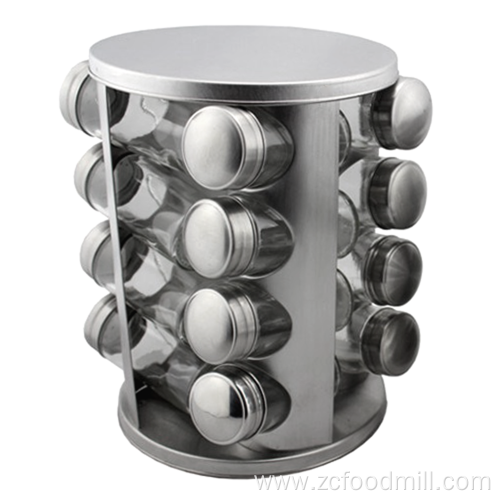 Rotating Seasoning Organizer With Jars For Cabinet